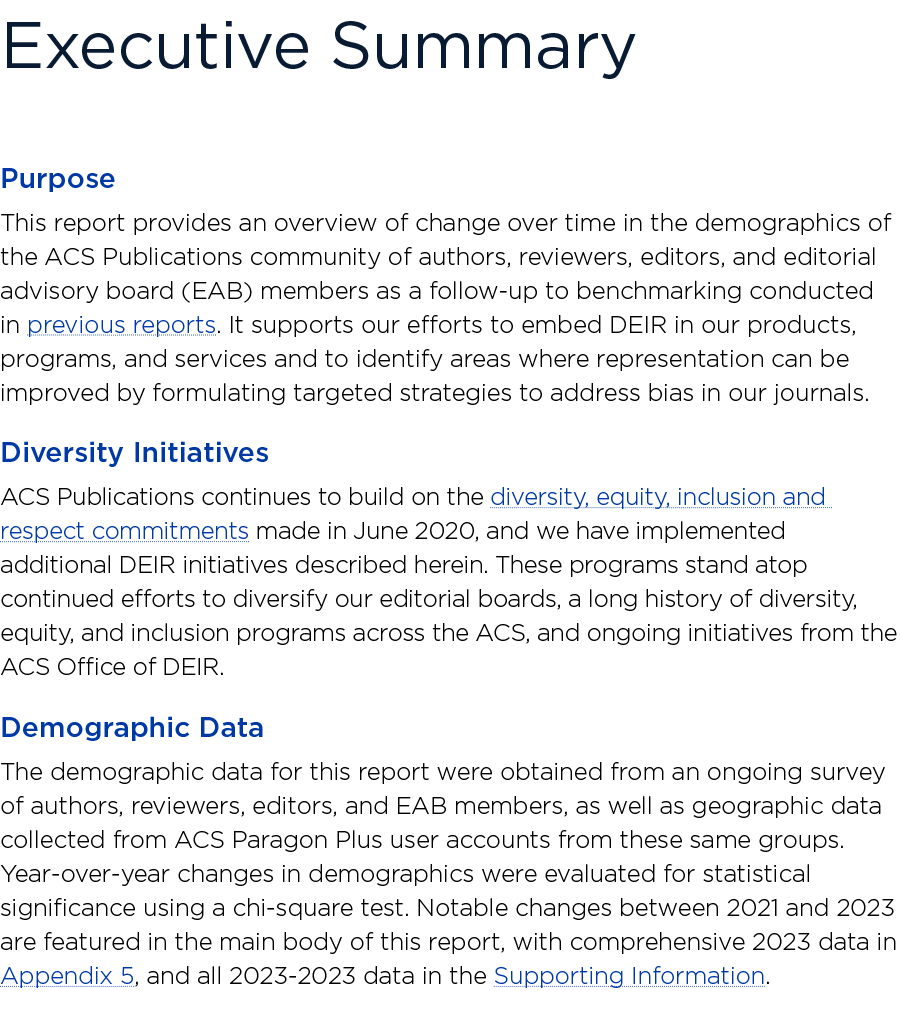 ﻿Executive Summary Purpose This report provides an overview of change over time in the demographics of the ACS Public...