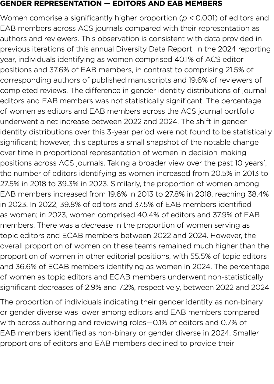 Gender Representation — Editors and EAB Members Women comprise a significantly higher proportion (p  0.001) of edito...